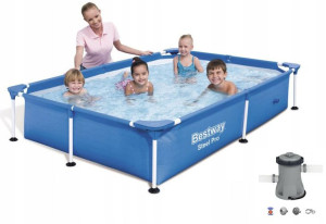 Basen Stelażowy 221x150x43cm + pompa Bestway