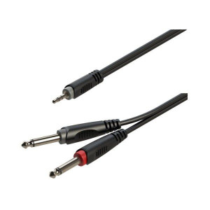 Kabel audio 2 x Jack 6.3mm mono - Jack 3.5mm stereo 1m RAYC130L1