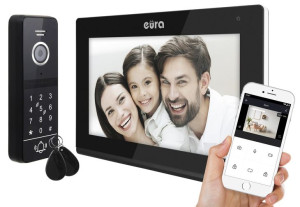 WIDEODOMOFON ''EURA'' VDP-97C5 - czarny, monitor 7'', WiFi, kamera 960p, RF