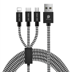 Kabel 3w1 Micro USB - USB-C TYP C - IPhone Lightning Dux ducis USB K-ONE 3I