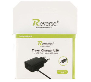 Ładowarka sieciowa Reverse U20 2.1A 1XUSB+ MICRO 1M