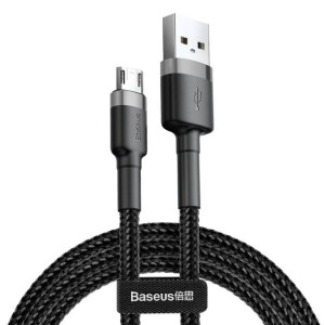Nylonowy kabel przewód USB Micro Baseus cafule 2.4A 0 .5M CAMKLF-AG1 czarno