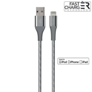 PURO Fabric K2 - Kabel w oplocie heavy duty USB-A/Lightning MFi 1,2m (Space