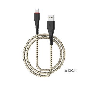 Borofone - kabel USB-A do Lightning z pozłacanym rdzeniem i nylonowym oplot