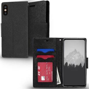 Zizo Flap Wallet Pouch - Etui iPhone X z kieszeniami na karty + stand up (B