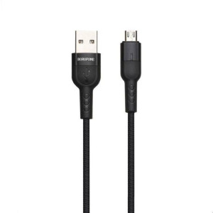 Borofone Starlight - kabel połączeniowy USB do microUSB 1.2 m (czarny)