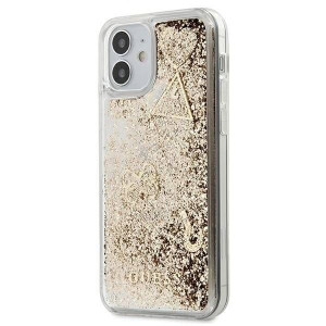 Oryginalne Etui IPHONE 12 MINI 5,4" Guess GUHCP12SGLHFLGO przelewany brokat