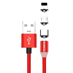 Kabel magnetyczny 3w1 (USB Typ C + Lightning + Micro USB) 3A 1m KAKU Magnet