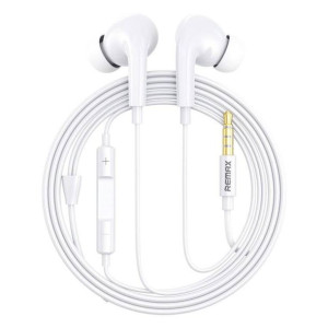 Remax AirPlus Pro przewodowe dokanałowe słuchawki 3,5 mm mini jack biały (R