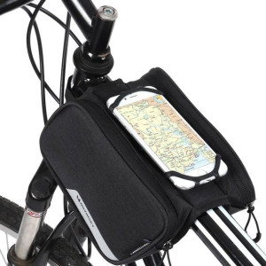 Wozinsky Torba rowerowa na ramę uchwyt na telefon do 6,5 cala 1.5L czarny (