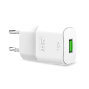 PURO White Mini Travel Fast Charger – Ładowarka sieciowa USB-A 12 W 2.4 A (