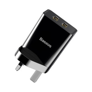 Baseus ładowarka sieciowa 2x USB 2.1A 10,5W (wtyczka UK) czarny (CCFS-S01)