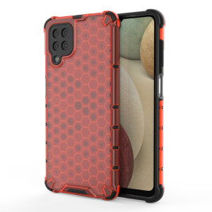 Honeycomb etui pancerny pokrowiec z żelową ramką Samsung Galaxy A12 czerwon