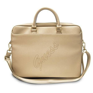 Guess Torba GUCB15PUSASLG 15" złoty/gold Saffiano Script