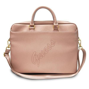 Guess Torba GUCB15PUSASPI 15" różowy/pink Saffiano Script