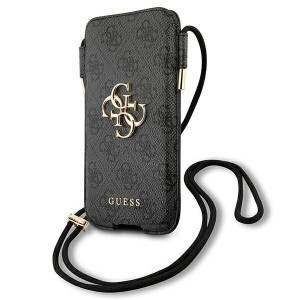 Guess Torebka na telefon GUHCP12M4GPSGR 6,1" szary/grey 4G Metal Logo