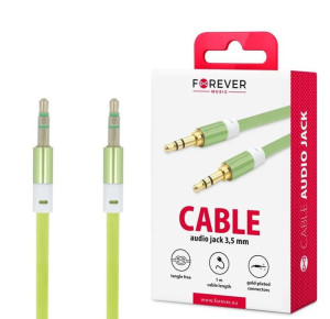 Kabel Audio AUX minijack 3.5mm 1m FOREVER zielony