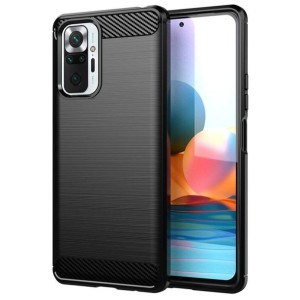 Carbon Case elastyczne etui pokrowiec Xiaomi Redmi Note 10 Pro czarny