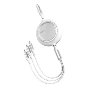 Baseus Bright Mirror płaski zwijany kabel 3w1 USB - USB Typ C / Lightning /