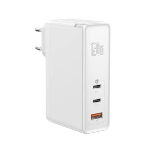 Baseus GaN Mini szybka ładowarka 2x USB Typ C / USB 120 W Power Delivery 3.