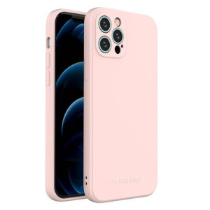 Wozinsky Color Case silikonowe elastyczne wytrzymałe etui iPhone 12 Pro róż