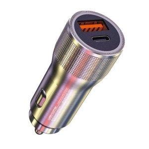 WK Design KuaiShan szybka ładowarka samochodowa USB / USB Typ C 20W srebrny
