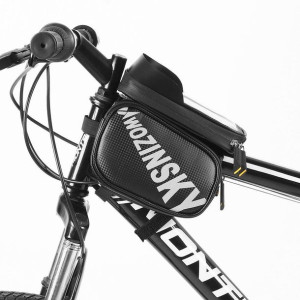 Wozinsky Torba rowerowa na ramę + odczepiany uchwyt na telefon czarny (WBB2