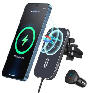 Choetech zestaw samochodowy uchwyt magnetyczny indukcyjna ładowarka Qi 15W