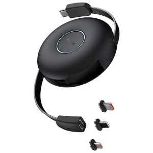 Baseus Zinc Magnetic 3w1 magnetyczny zwijany kabel USB Typ C - USB Typ C /