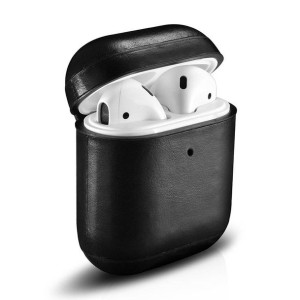 iCarer Leather Vintage etui z naturalnej skóry do AirPods 2 / AirPods 1 cza