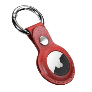 iCarer Leather Nappa etui z naturalnej skóry do AirTag czerwony (WMAT01-RD)