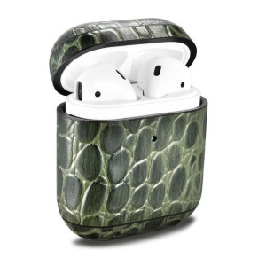 iCarer Leather Crocodile etui z naturalnej skóry do AirPods 2 / AirPods 1 z