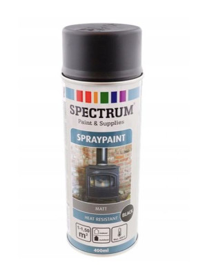 Farba Żaroodporna Czarny Mat W Sprayu 800 °c
