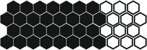 NAKLEJKI na Auto MOTYW HEXAGON 42sztuki 10cm