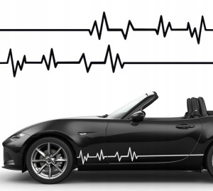 NAKLEJKI na Auto MOTYW PULS Linia Życia 16x300 x2