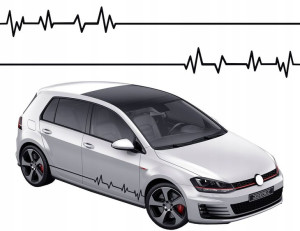 NAKLEJKI na Auto MOTYW PULS Linia Życia 16x300 x2
