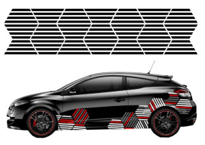 Naklejka Motyw Na Auto Hexagen Paski 180x44cm 2x