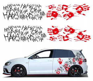 NAKLEJKI na Auto MOTYW JOKER HA HA HA 44x230cm