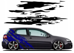 NAKLEJKI na Auto MOTYW SZARPANY 4 arkusze KOLORY