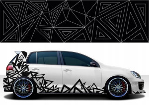 MOTYW na Auto CAMO kamuflaż Trójkąty 2-arkusze