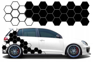 NAKLEJKI na Auto MOTYW HEXAGON 60 sztuk 15cm