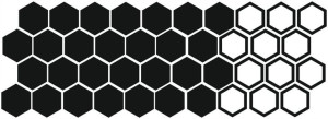 NAKLEJKI na Auto MOTYW HEXAGON 40 sztuk 5cm