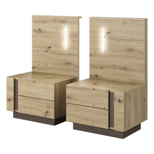 Szafki Nocne (o) Arco Dąb Artisan / Szary Grafit
