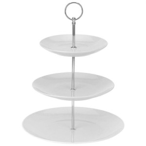Patera 3-piętrowa na ciastka ciasto porcelanowa
