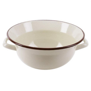Miska misa emaliowana retro BEŻOWA 26 cm