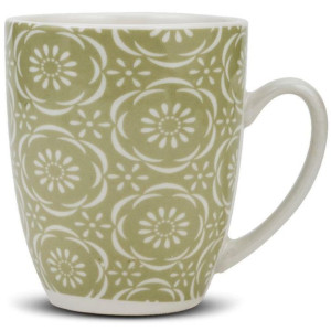 Kubek porcelanowy z uchem MAIOLICA GREEN do picia kawy herbaty 400 ml