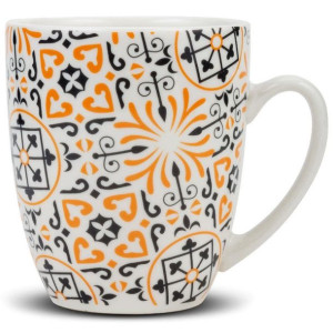 Kubek porcelanowy z uchem MAIOLICA ORANGE do picia kawy herbaty 400 ml