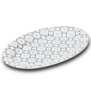 Półmisek porcelanowy MAIOLICA GREY talerz płytki owalny 36x24 cm