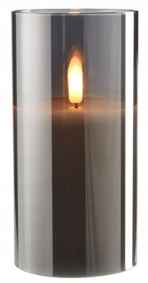 Świeca LED na baterie ruchomy płomień timer 8x15cm