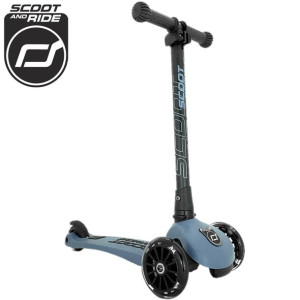 SCOOTANDRIDE Highwaykick 3 LED Hulajnoga Składana ze Świecącymi Kółkami Ste